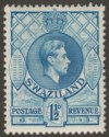 Swaziland 1938 KGVI 1½d Light Blue p13½x13 Mint SG30