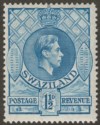 Click for more photos and details Swaziland 1941 KGVI 1½d Light Blue p14 Mint SG30a