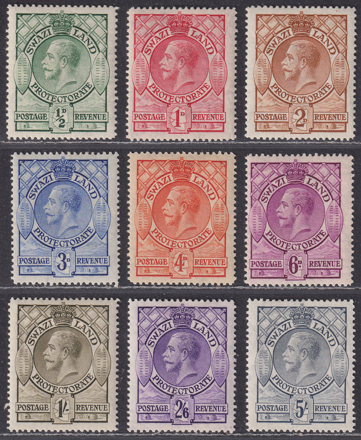 Swaziland 1933 King George V Set to 5sh Mint SG11-19