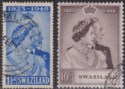 Swaziland 1948 KGVI Royal Silver Wedding 1½d, 10sh Used SG46-47 cat £46