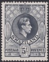 Click for more photos and details Swaziland 1952 KGVI 5sh Grey-Black perf 13½x14 Mint SG37b