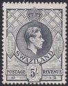 Click for more photos and details Swaziland 1944 KGVI 5sh Grey perf 13½x14 Mint SG37b