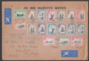 Click for more photos and details Swaziland 1961 QEII Full Set w Extras Used Official Regd Airmail Cover MBABANE