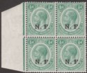 Click for more photos and details Tanganyika 1916 KGV NF Overprint ½d Block of 4 Mint SG N1 No Serif on N Variety