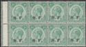 Click for more photos and details Tanganyika 1916 KGV NF Overprint ½d Green Interpannu Block of 8 Mint SG N1