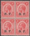 Click for more photos and details Tanganyika 1916 KGV NF Overprint 1d Block of 4 Mint SG N2 Broken N Variety