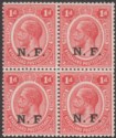 Click for more photos and details Tanganyika 1916 KGV NF Overprint 1d Block Mint SG N2 Small Stop After F Variety