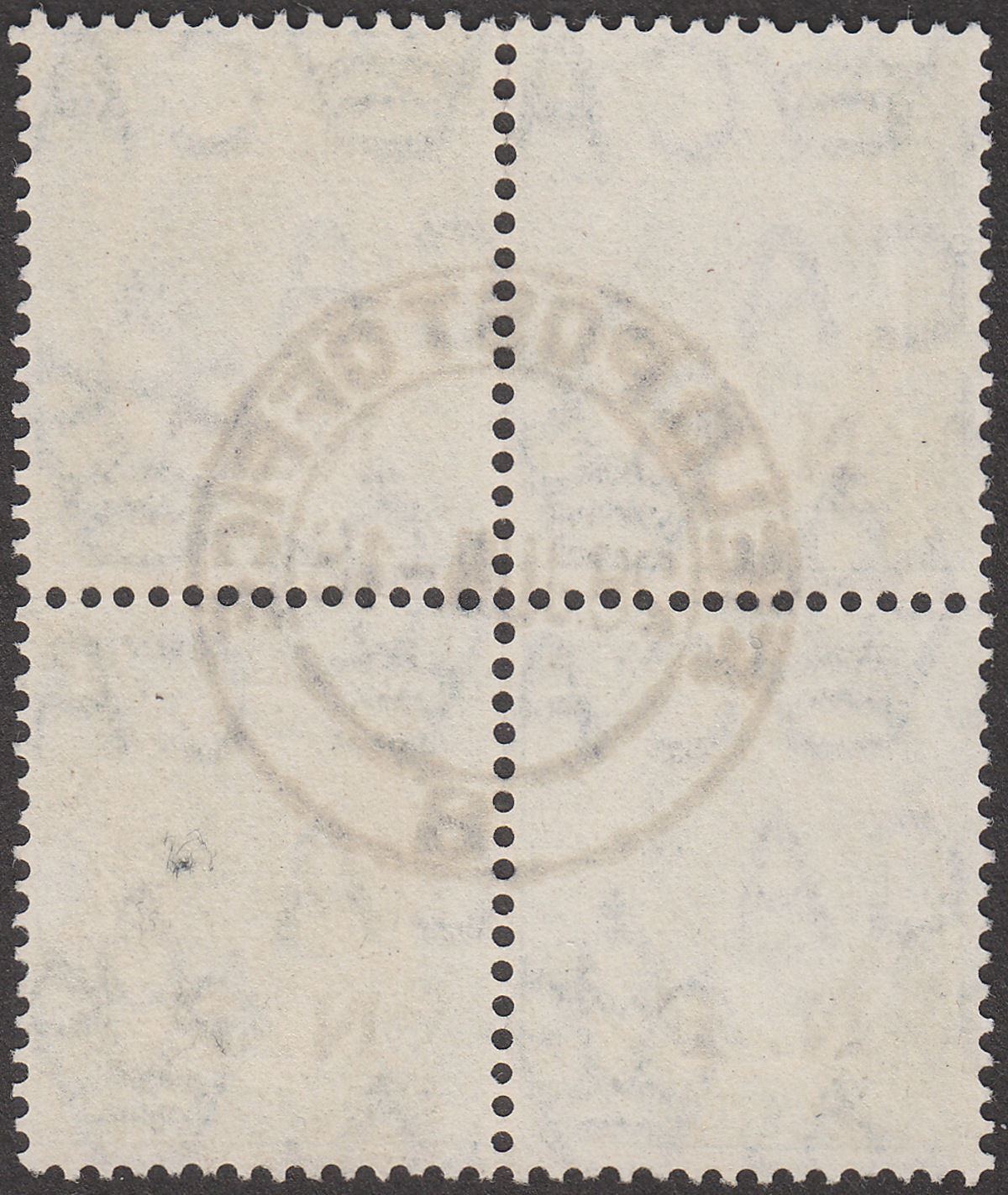 Tanganyika 1918 KGV NF Overprint ½d Block of 4 Used FIELD POST OFFICE 8 Postmark