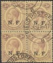 Click for more photos and details Tanganyika 1917 KGV NF Opt 3d Block of 4 Used FIELD POST OFFICE 8 Postmark c£80