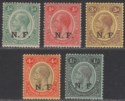 Tanganyika 1916 KGV NF Overprint Set Mint SG N1-N5 cat £130