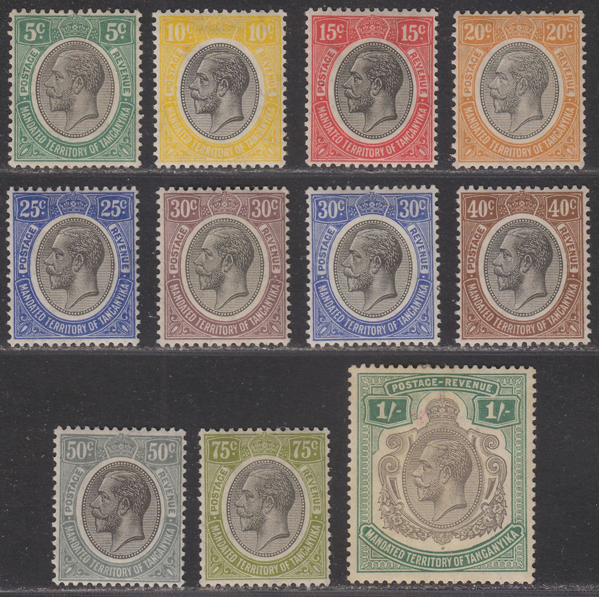Tanganyika 1927 King George V Set to 1sh Mint SG93-102