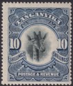 Tanganyika 1923 KGV Giraffe 10sh Deep Blue wmk Upright Mint SG87a cat £160 THIN