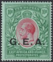 Tanganyika 1917 KGV GEA Opt 10r Red and Green on Green Mint SG60 cat £150