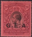 Tanganyika 1917 KGV GEA Opt 20r Black and Purple on Red Mint SG61 cat £350