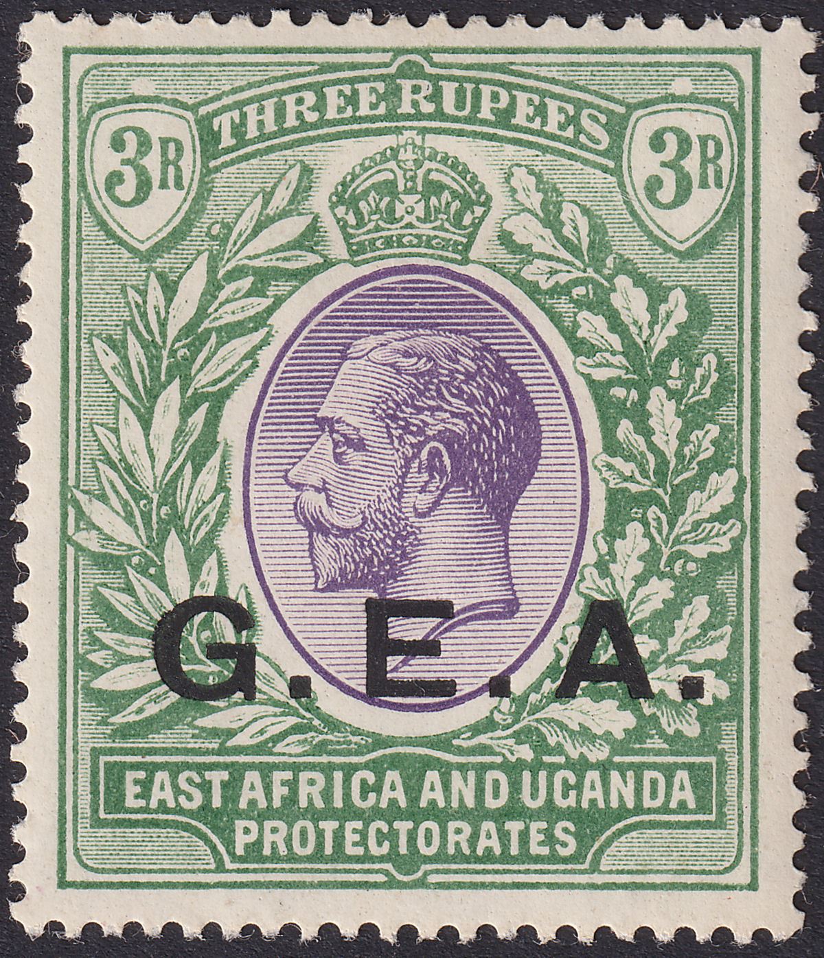 Tanganyika 1917 KGV GEA Opt 3r Violet and Green Mint SG57 cat £25