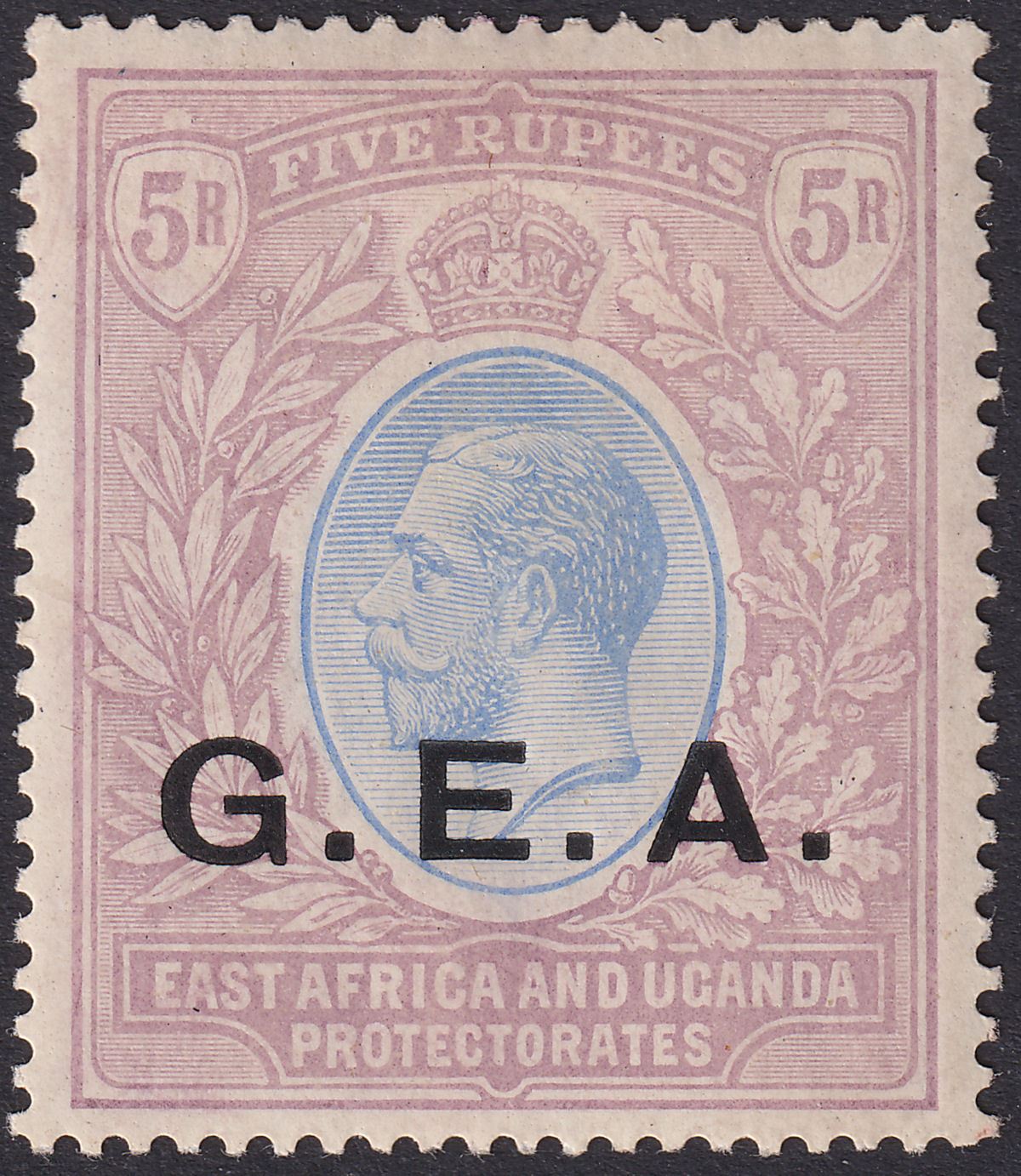 Tanganyika 1917 KGV GEA Opt 5r Blue and Dull Purple Mint SG59 cat £65