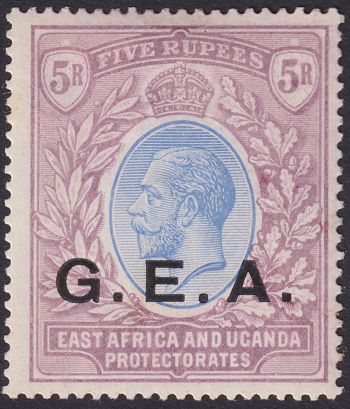 Tanganyika 1921 KGV GEA Opt 5r Blue and Dull Purple Mint SG68 cat £190