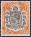 Tanganyika 1927 KGV £1 Brown-Orange and Black Mint SG107 cat £275