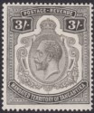 Tanganyika 1927 KGV 3sh Black Mint SG104 cat £50