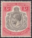 Tanganyika 1927 KGV 5sh Carmine-Red and Black Mint SG105 cat £60