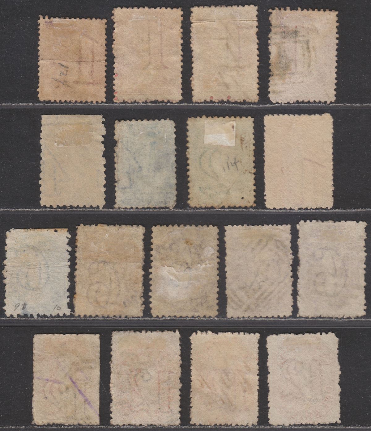 Tasmania 1863-91 QV Chalon Selection to 1sh Used inc some Fiscal Pen Cancels