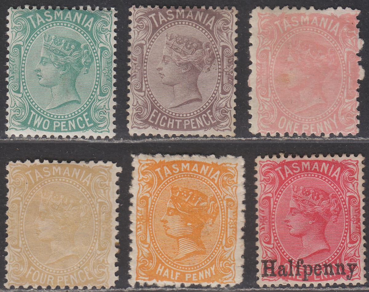 Tasmania 1878-89 Queen Victoria Selection to 8d Mix Mint Unused Australia
