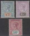 Tasmania 1892 Queen Victoria Part Set to 10d Mint SG218-220 cat £39