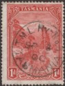 Tasmania 1900 Queen Victoria wmk TAS 1d Used with TML Ry No 3 Postmark