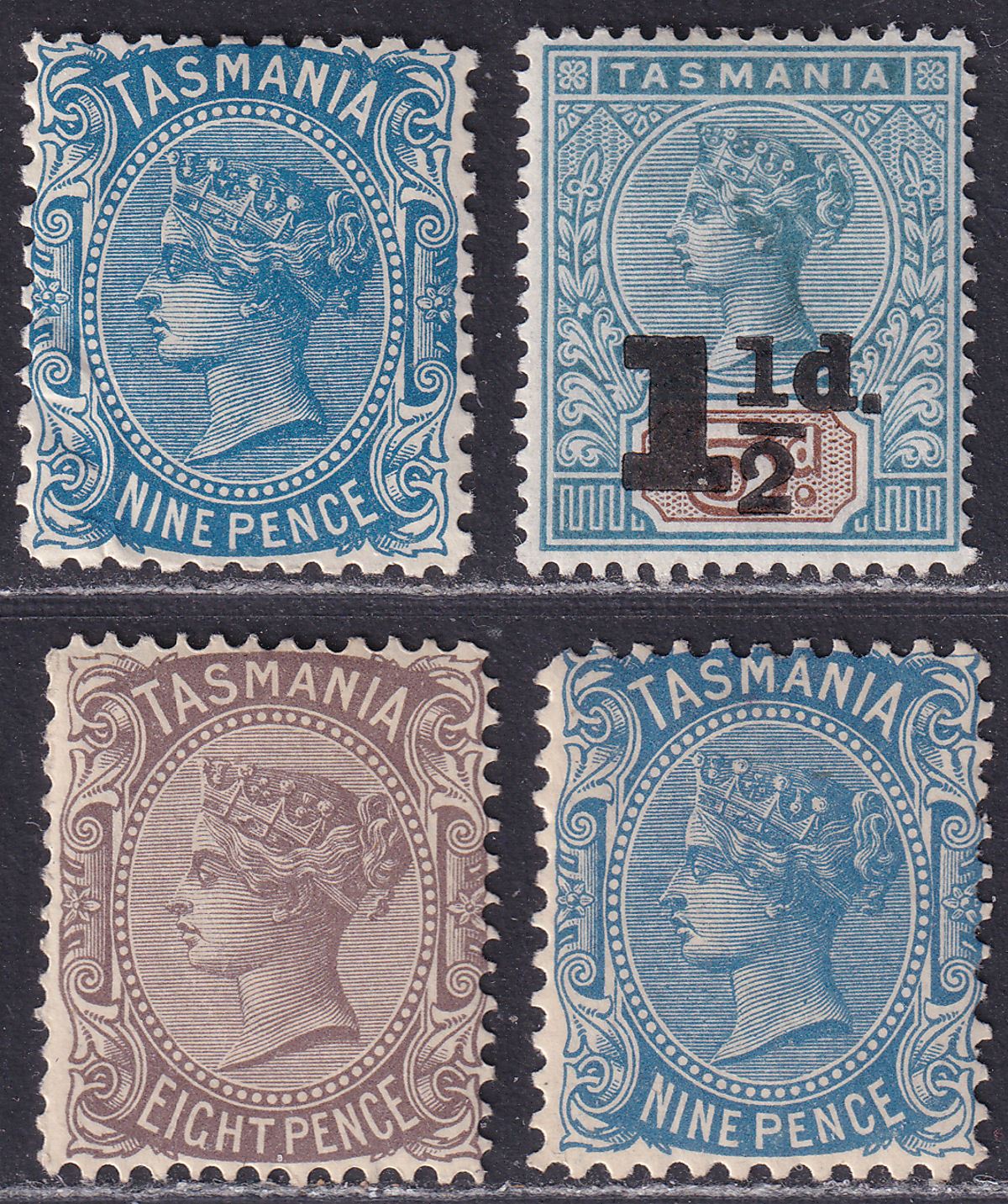 Tasmania 1903-09 KEVII Selection to 9d Mint cat £57