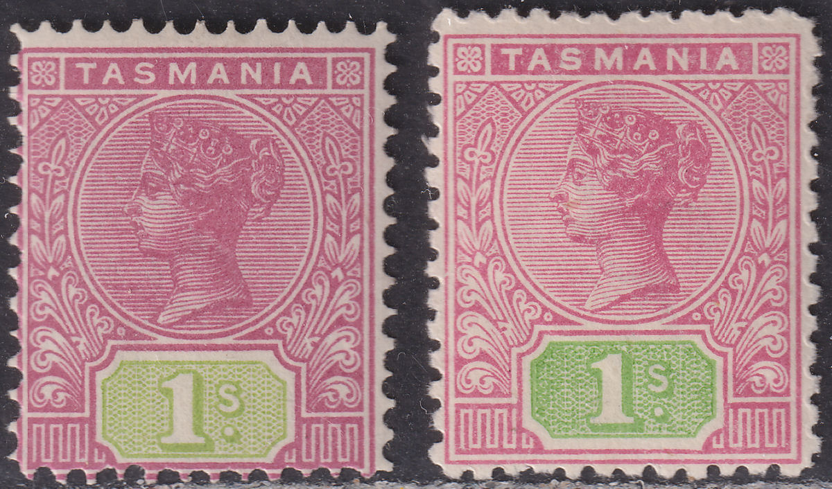 Tasmania 1903-07 Queen Victoria 1sh Rose and Green Mint SG243 SG257 cat £70