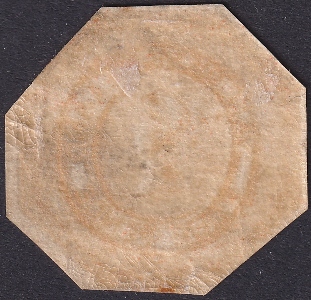 Tasmania 1853 QV Courier 4d Dull Orange Used SG11 cat £375 cut to shape