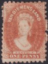 Tasmania 1864 QV Chalon 1d Dull Vermilion perf 10 Mint SG58 cat £225