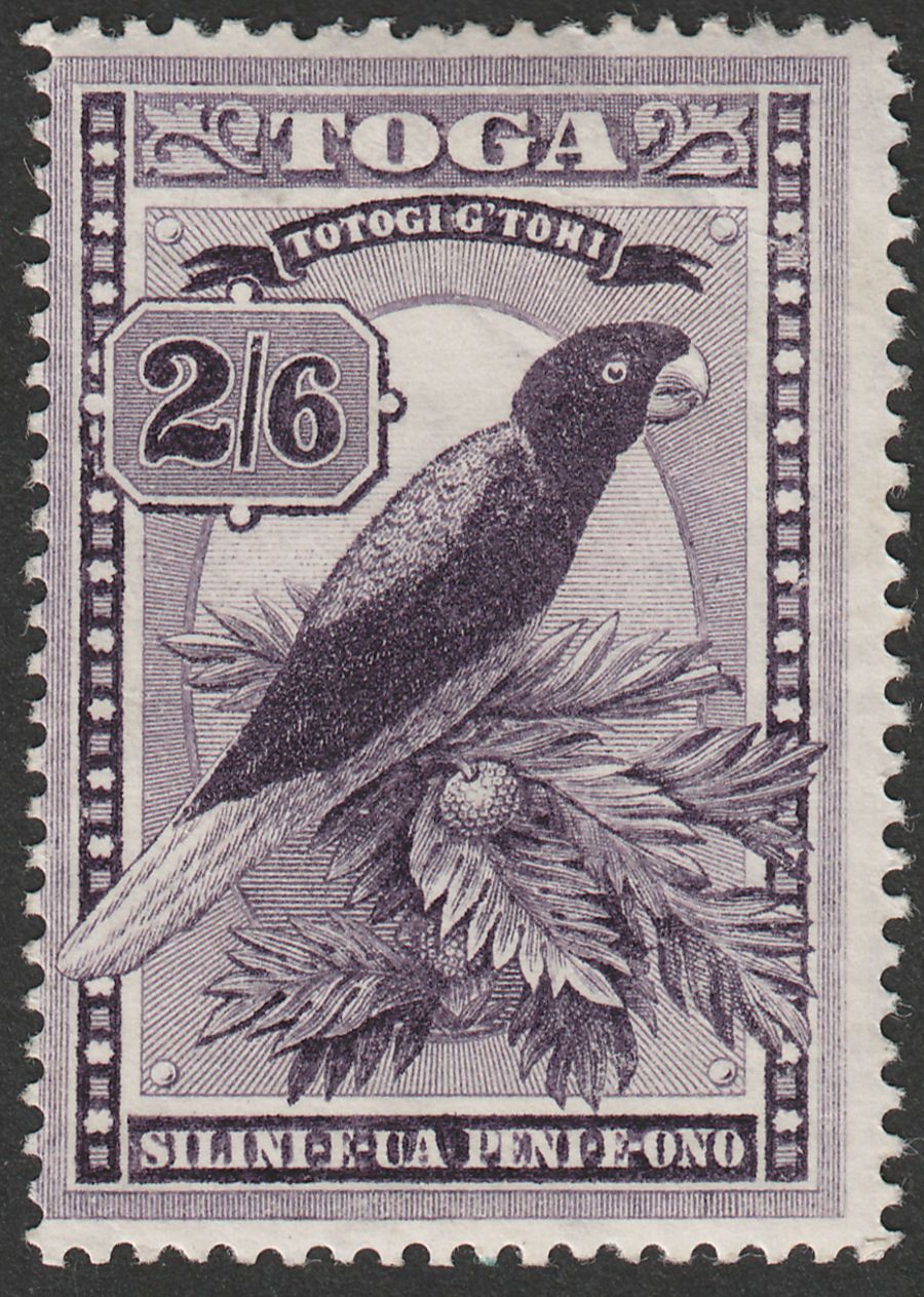 Tonga 1897 QV 2sh6d Shining Parrot wmk Tortoises Upright Mint SG52