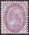 Tonga 1887 King George 2d Pale Violet perf 12x11½ Mint SG2b