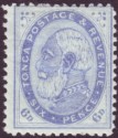 Click for more photos and details Tonga 1886 King George 6d Blue perf 12½ Mint SG3