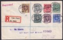 Click for more photos and details Gold Coast used Togo 1915 KGV Set to 1sh Used on Registered Cover LOME to USA