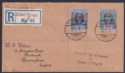 Togo 1916 KGV 2sh6d, 2sh Overprints Used Registered Cover LOME to UK w Censor