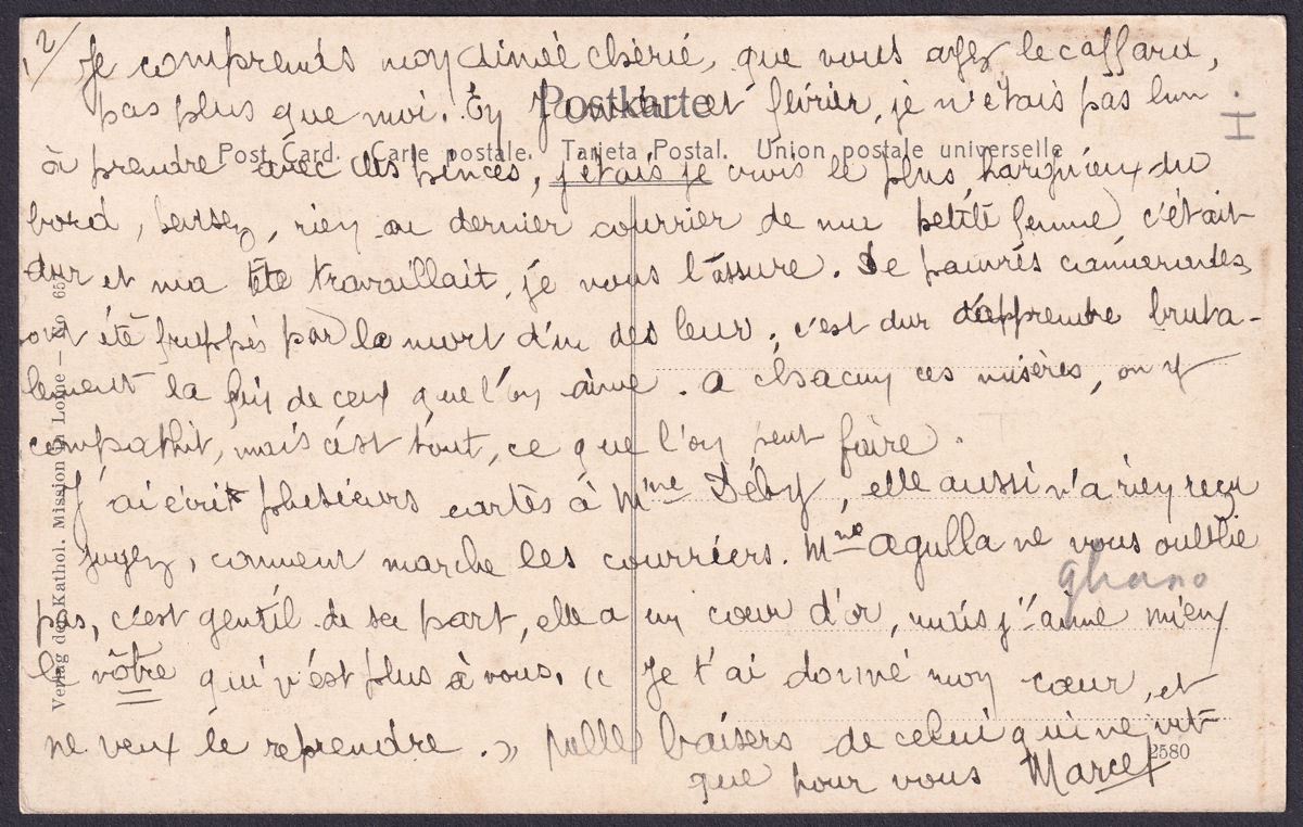 Togo 1916 KGV Used Picture Postcard - with 3d Overprint Stamp Added