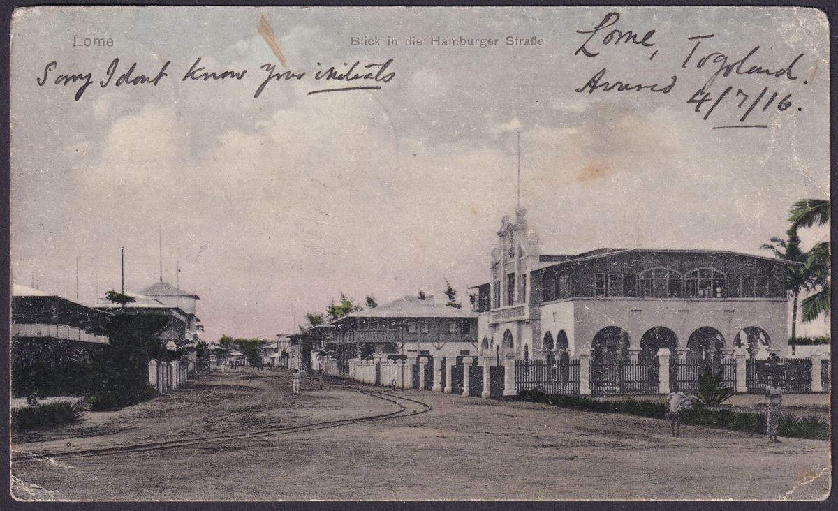 Togo 1916 KGV 1d Opt Used on Picture Postcard LOME to UK Censor Mark