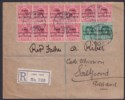 Togo 1919 KGV 1d x 10, ½d x 2 Opts Used on Registered Cover Lome to Saltpond
