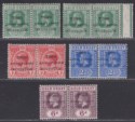 Togo 1915 KGV Overprint on Gold Coast Part Set Small F Pairs to 6d Mint