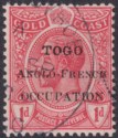 Togo 1915 KGV Accra Opt Gold Coast 1d Red Used with AGBELUVHOE Postmark