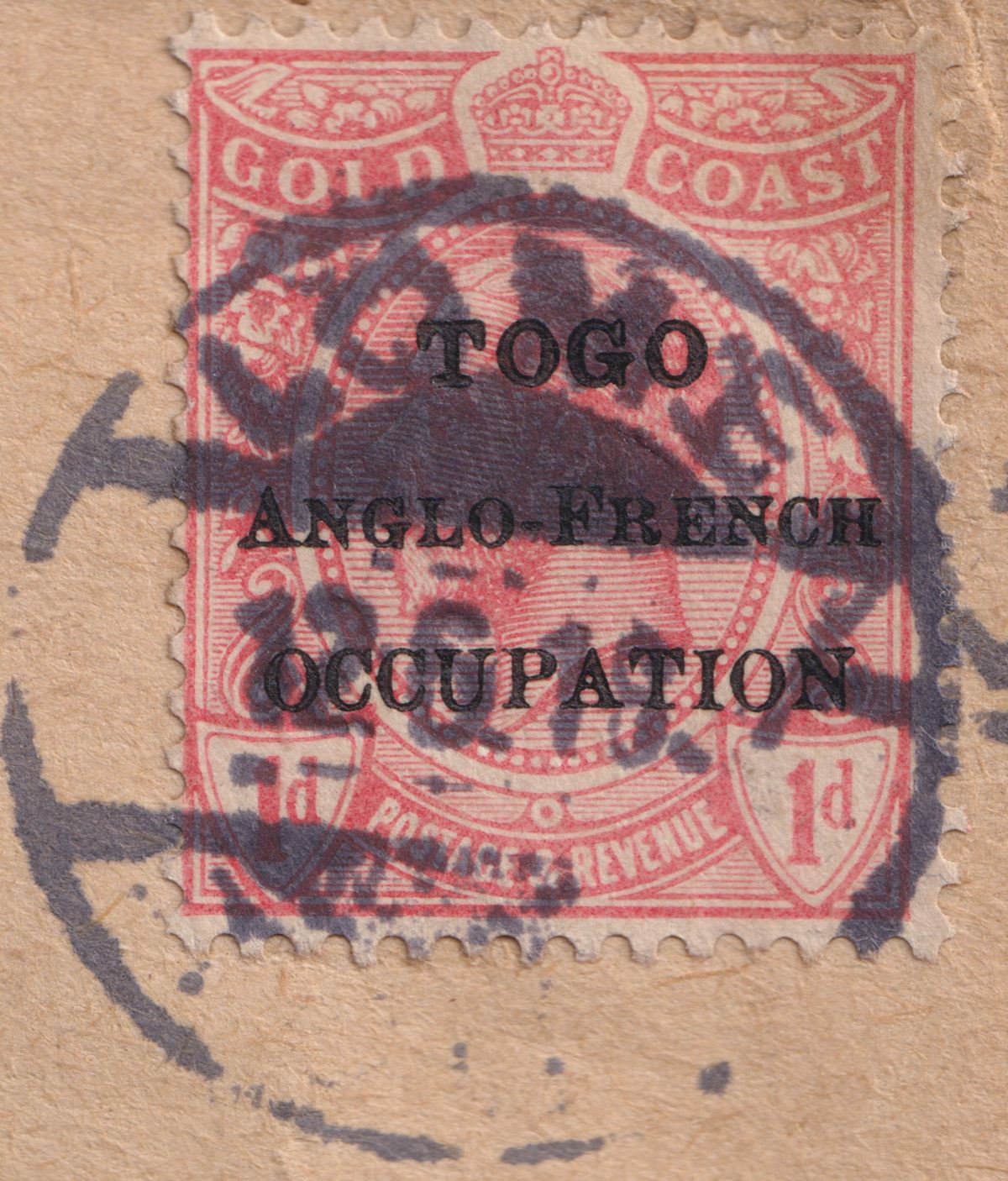 Togo 1918 KGV 1d Overprint Used on Cover LOME to Sheffield, England