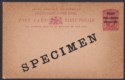 Click for more photos and details Togo 1916 KGV SPECIMEN Overprint 1d Postal Stationery Postcard Unused