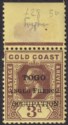 Click for more photos and details Togo 1915 KGV Accra Opt Gold Coast 3d No Hyphen Variety Mint SG H38c c£55 THIN