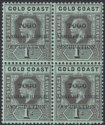 Click for more photos and details Togo 1915 KGV Accra Opt Gold Coast 1sh Black on Green Block of 4 Mint SG H41