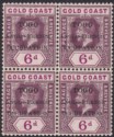 Click for more photos and details Togo 1915 KGV Accra Opt Gold Coast 6d Purple Block of 4 Mint SG H40