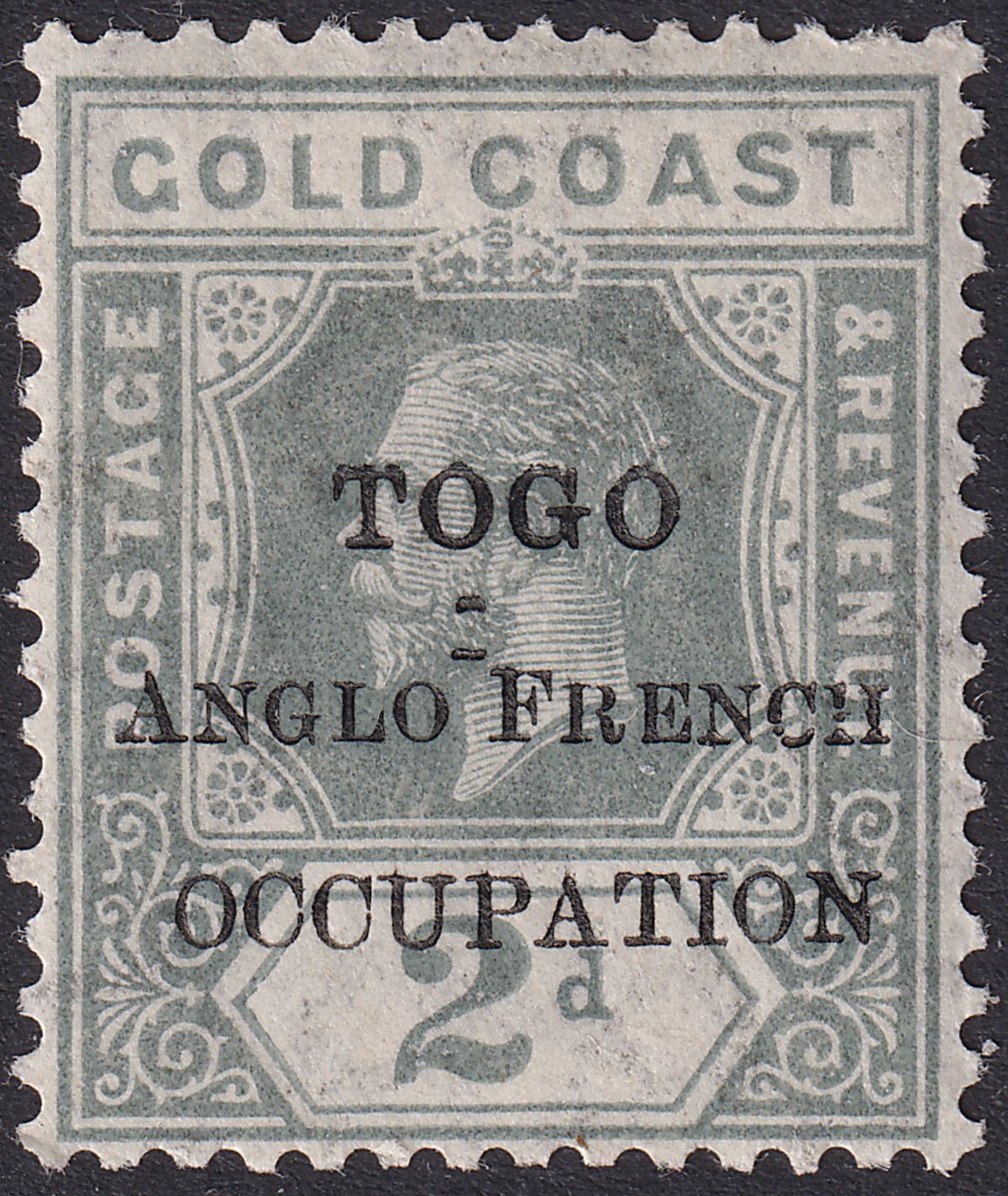 Togo 1915 KGV Accra Opt Gold Coast 2d Two Raised Hyphens Variety Mint SG H36d