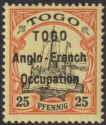 Click for more photos and details Togo 1914 KGV German Yacht 25pf Black + Red on Yellow Mint SG H5 cat £42