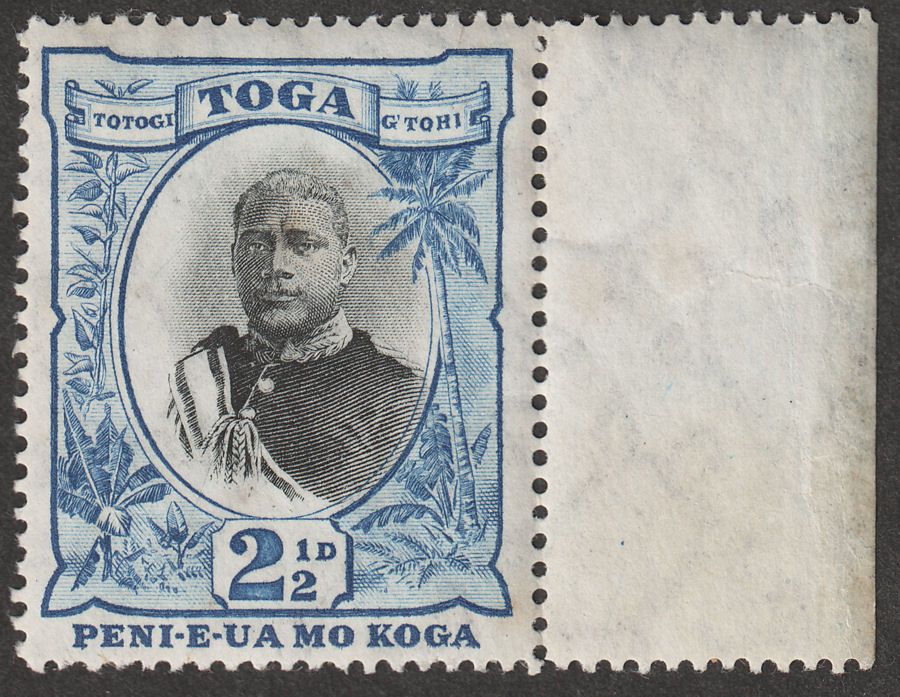 Tonga 1897 King George II 2½d No Fraction bar in ½ wmk Sideways Mint SG43ba